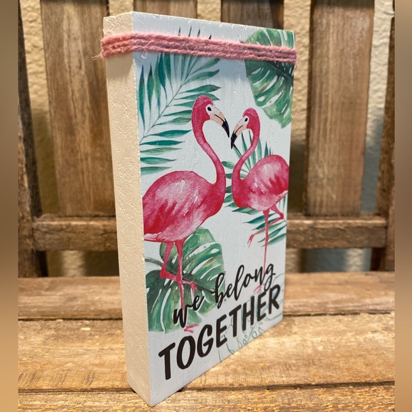 Flamingo Tier Tray Decor, We Belong Together, Flamingo Wood Sign, Flamingo Decor - Picture 4 of 7